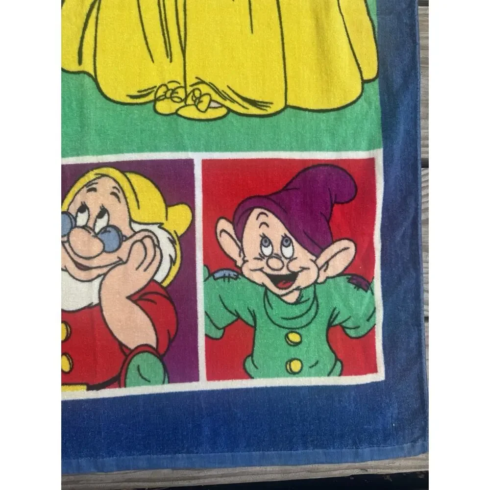 Vintage Disney Snow White & The Seven Dwarfs Beach Towel Franco Cotton